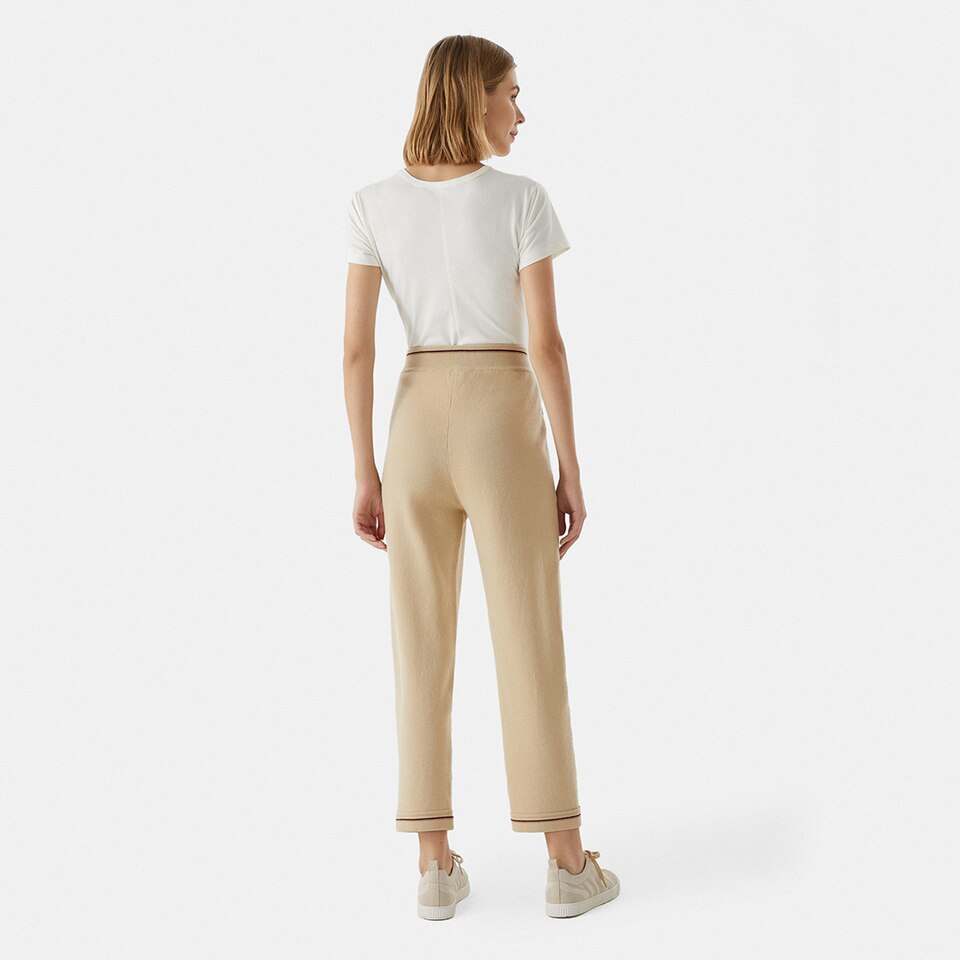 Sandra Merino Wool Pant in Cream Ivory | Women's Sustainable and Stylish Knitwears | VIVAIA