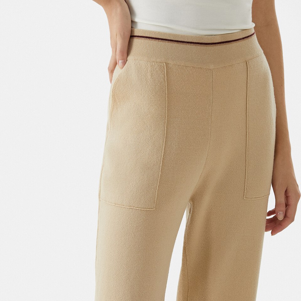 Sandra Merino Wool Pant in Cream Ivory | Women's Sustainable and Stylish Knitwears | VIVAIA