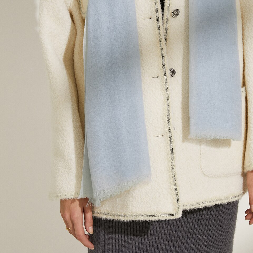 Lillian Wool-Yak Scarf in Grey Blue | Women's Sustainable and Stylish Scarves | VIVAIA