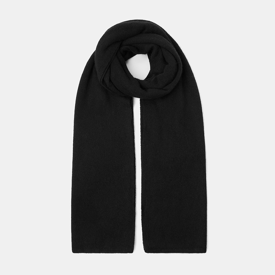 Lucia Silk-Cashmere Scarf in Black | Women's Sustainable and Stylish Scarves | VIVAIA