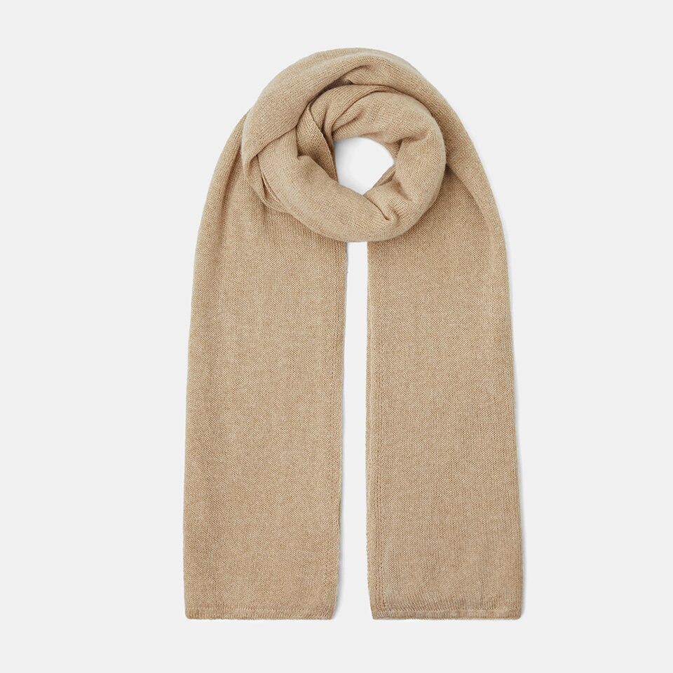 Lucia Silk-Cashmere Scarf in Khaki Brown | Women's Sustainable and Stylish Scarves | VIVAIA