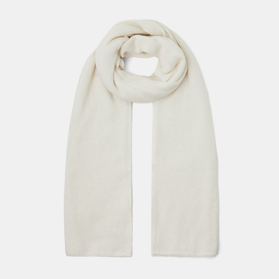 Lucia Silk-Cashmere Scarf in Cream White | Women's Sustainable and Stylish Scarves | VIVAIA