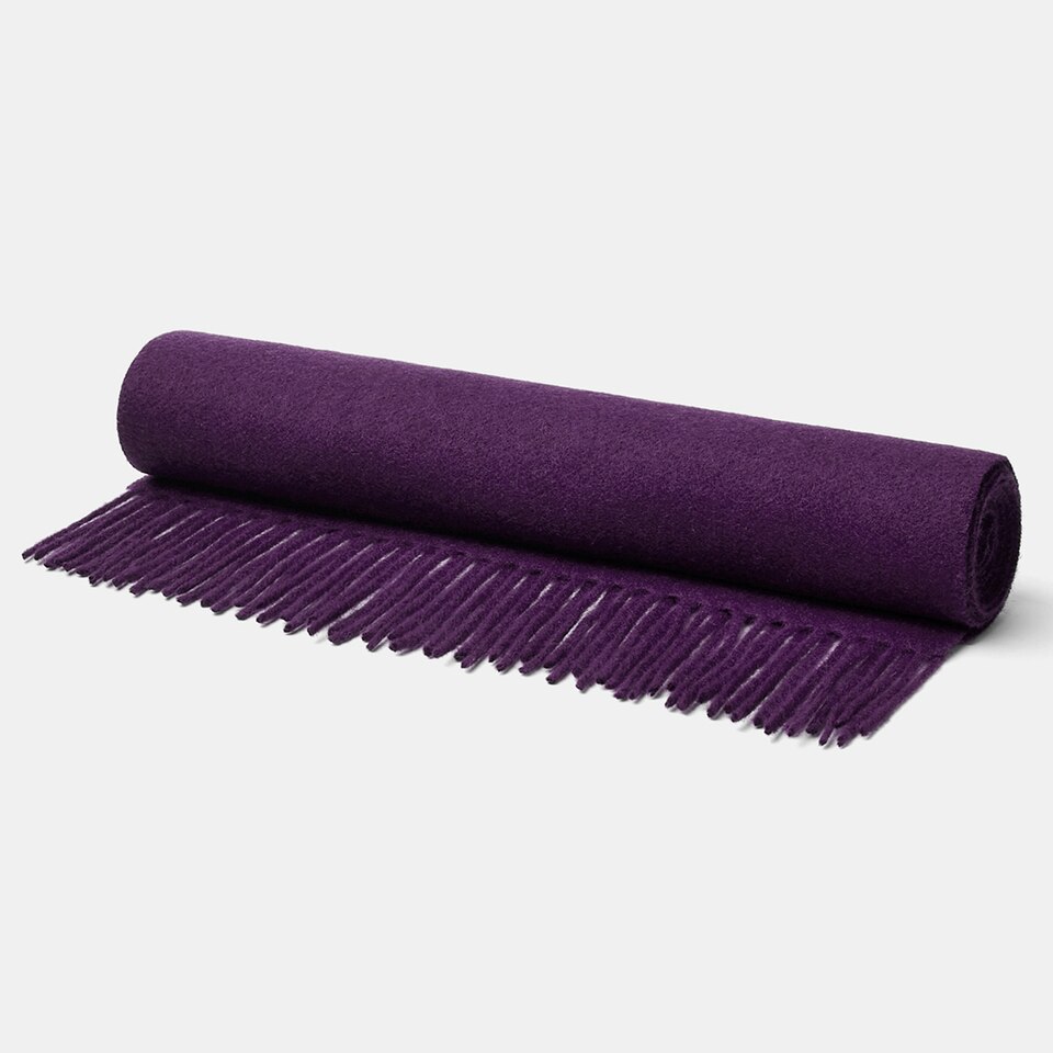 Lora Wool Scarf in Violet Purple | Women's Sustainable and Stylish Scarves | VIVAIA