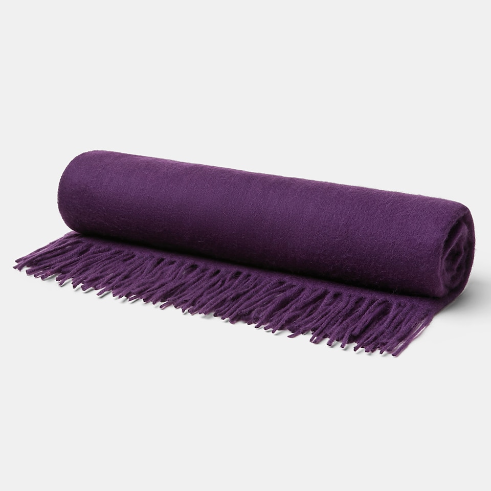 Lola Wool Shawl in Violet Purple | Women's Sustainable and Stylish Scarves | VIVAIA