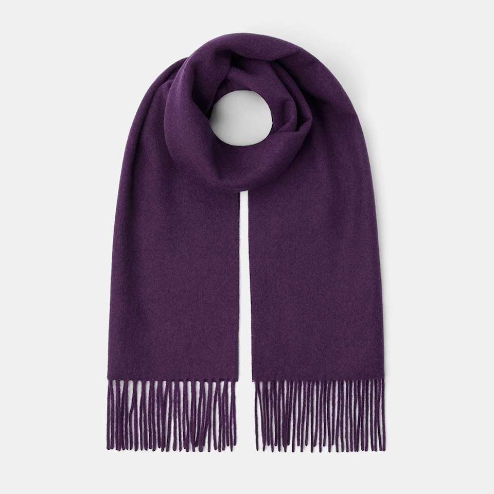 Lora Wool Scarf in Violet Purple | Women's Sustainable and Stylish Scarves | VIVAIA