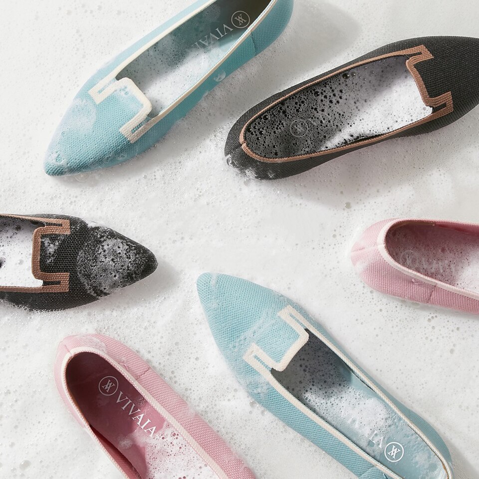 Manon Pointy Flats in Deep Ebony | Women's Sustainable, Washable and Stylish Black Shoes | VIVAIA