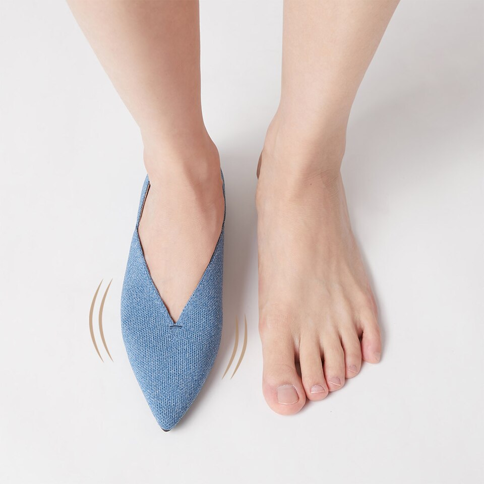Varun Pointy Flats in Denim Blue | Women's Sustainable, Washable and Stylish Shoes | VIVAIA