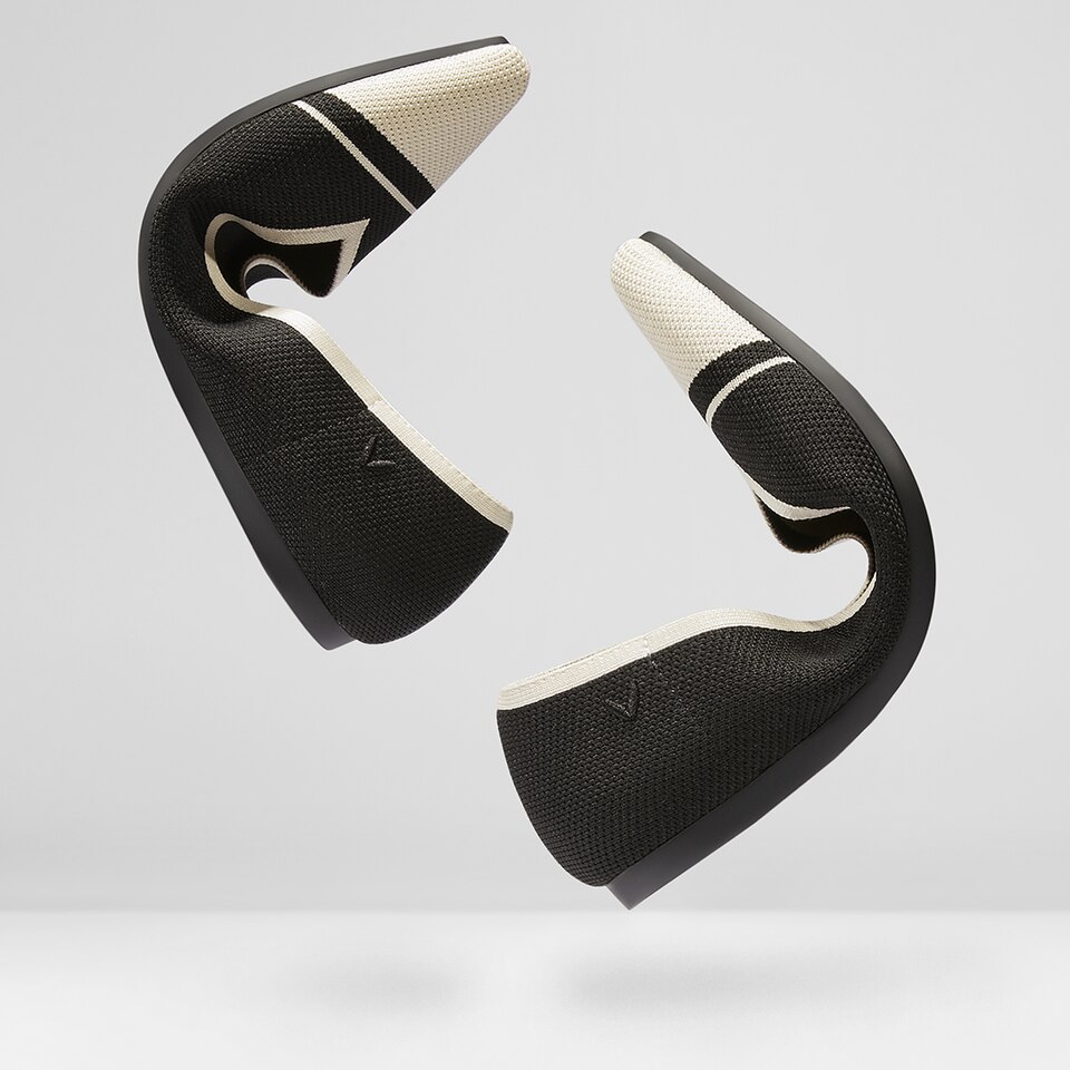 Avis Pointed-toe Flats in Black Ivory | Women's Sustainable, Washable and Stylish Shoes | VIVAIA