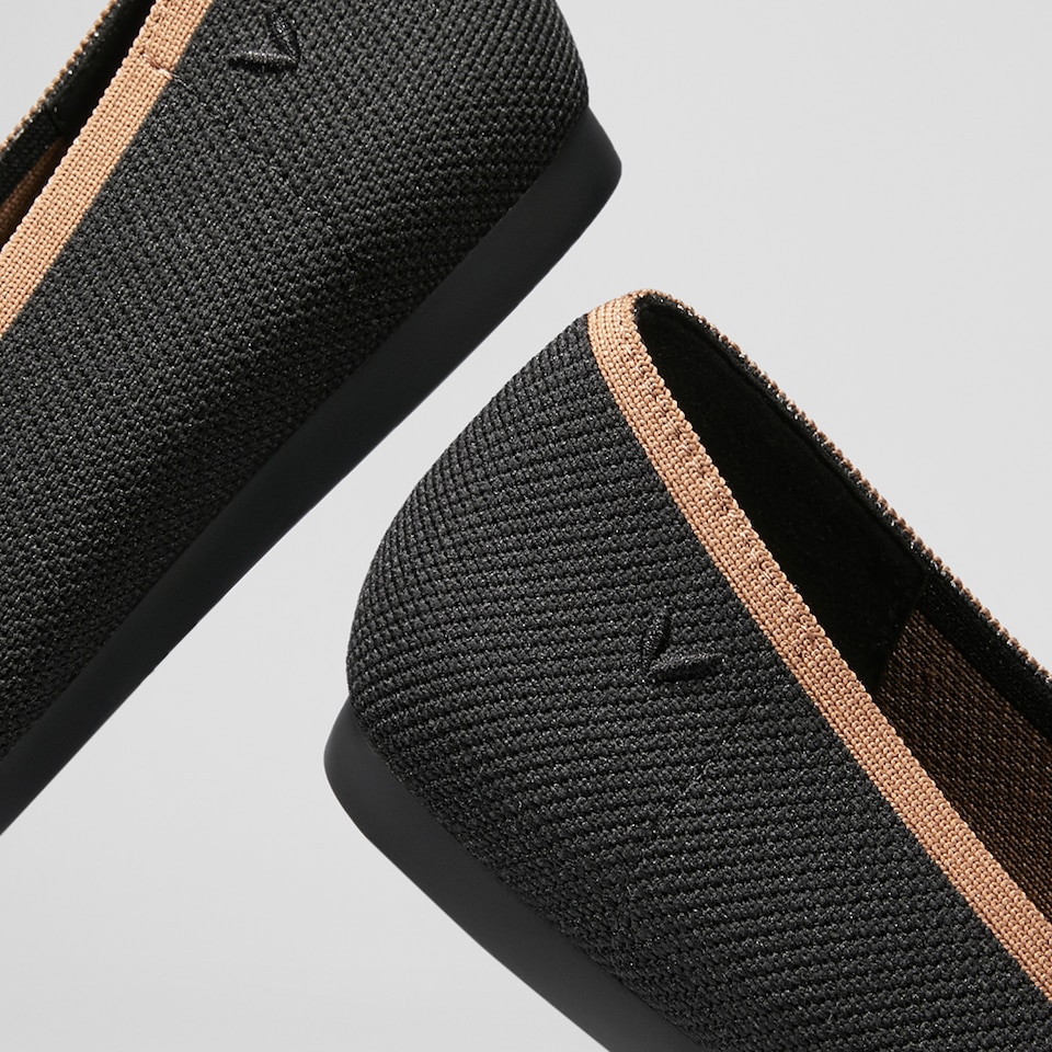 Avis Pointed-toe Flats in Black Khaki | Women's Sustainable, Washable and Stylish Shoes | VIVAIA