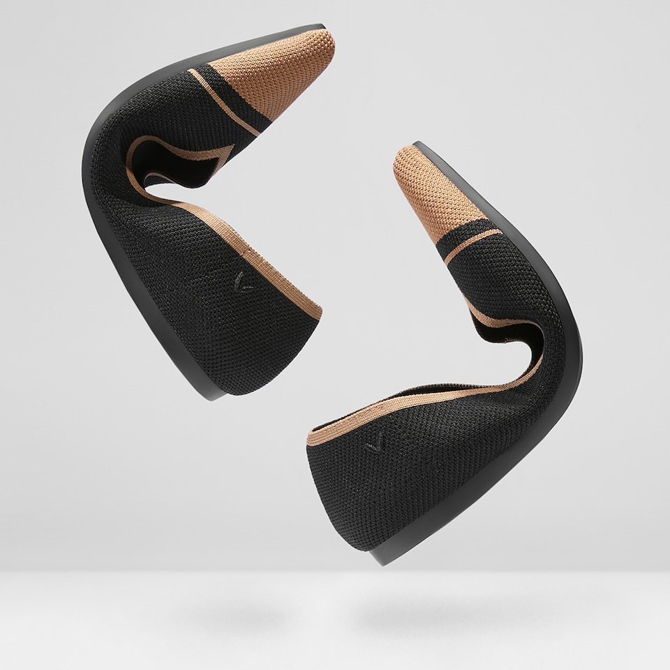 Avis Pointed-toe Flats in Black Khaki | Women's Sustainable, Washable and Stylish Shoes | VIVAIA