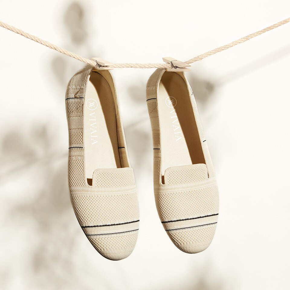 Elly Round-toe Loafers in Cream Ivory | Women's Sustainable, Washable and Stylish Shoes | VIVAIA