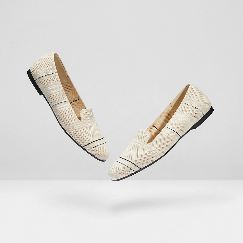 Elly Round-toe Loafers in Cream Ivory | Women's Sustainable, Washable and Stylish Shoes | VIVAIA