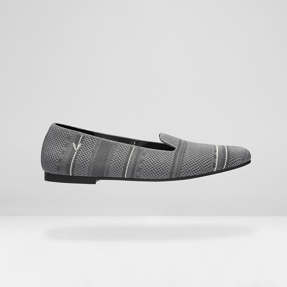 Elly Round-toe Loafers in Silver Grey | Women's Sustainable, Washable and Stylish Shoes | VIVAIA