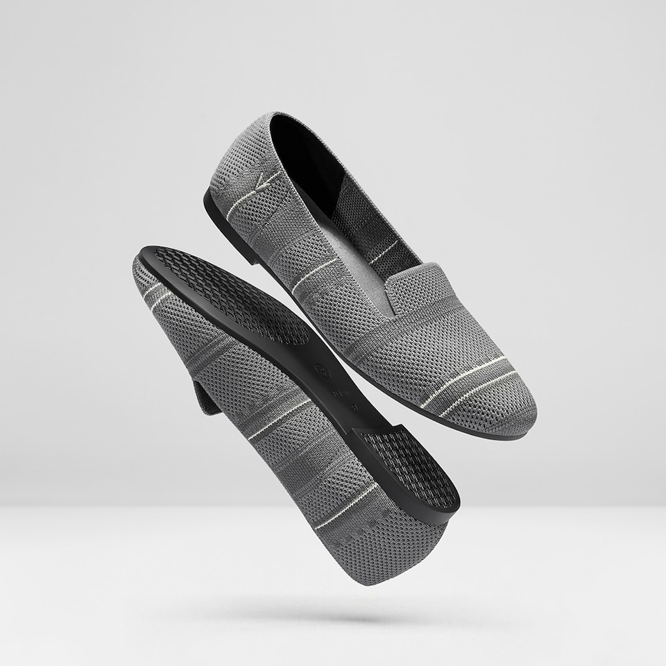 Elly Round-toe Loafers in Silver Grey | Women's Sustainable, Washable and Stylish Shoes | VIVAIA