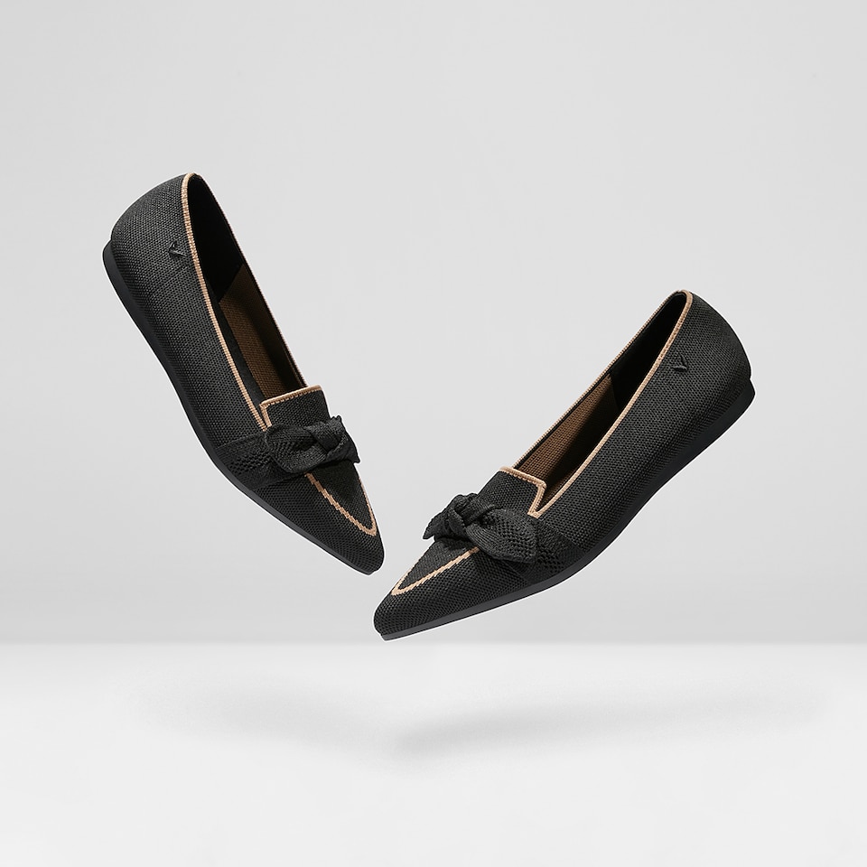 Michelle Pointed-toe Loafers in Black | Women's Sustainable, Washable and Stylish Shoes | VIVAIA