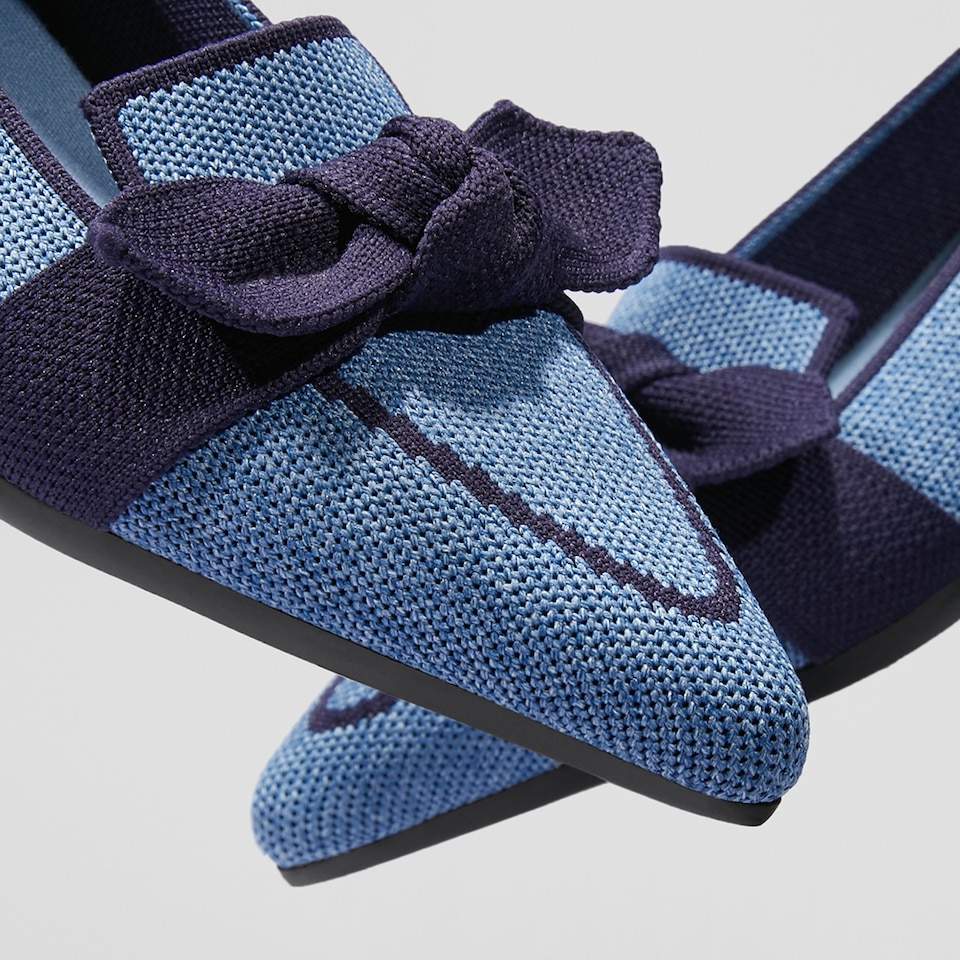 Michelle Pointed-toe Loafers in Denim Blue | Women's Sustainable, Washable and Stylish Shoes | VIVAIA