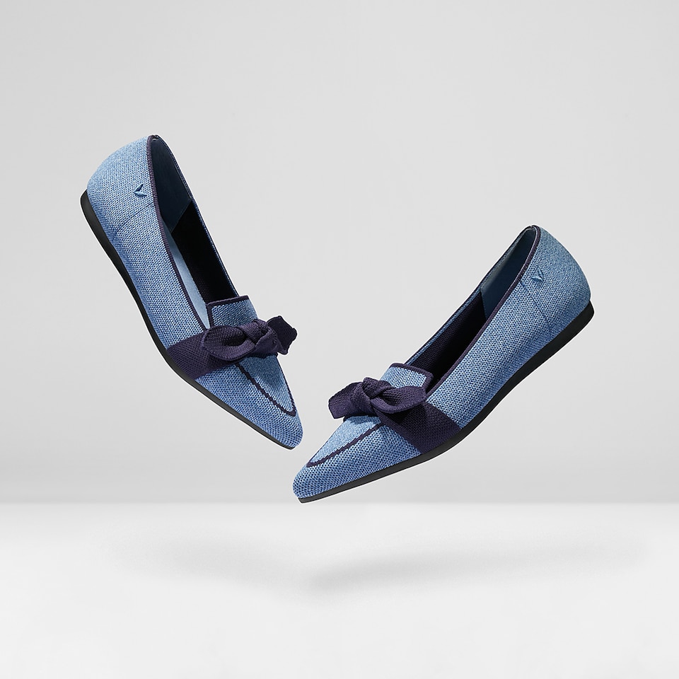 Michelle Pointed-toe Loafers in Denim Blue | Women's Sustainable, Washable and Stylish Shoes | VIVAIA