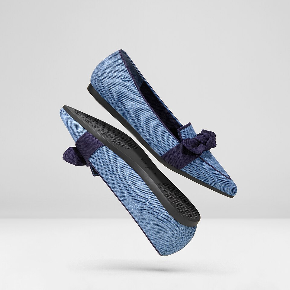 Michelle Pointed-toe Loafers in Denim Blue | Women's Sustainable, Washable and Stylish Shoes | VIVAIA