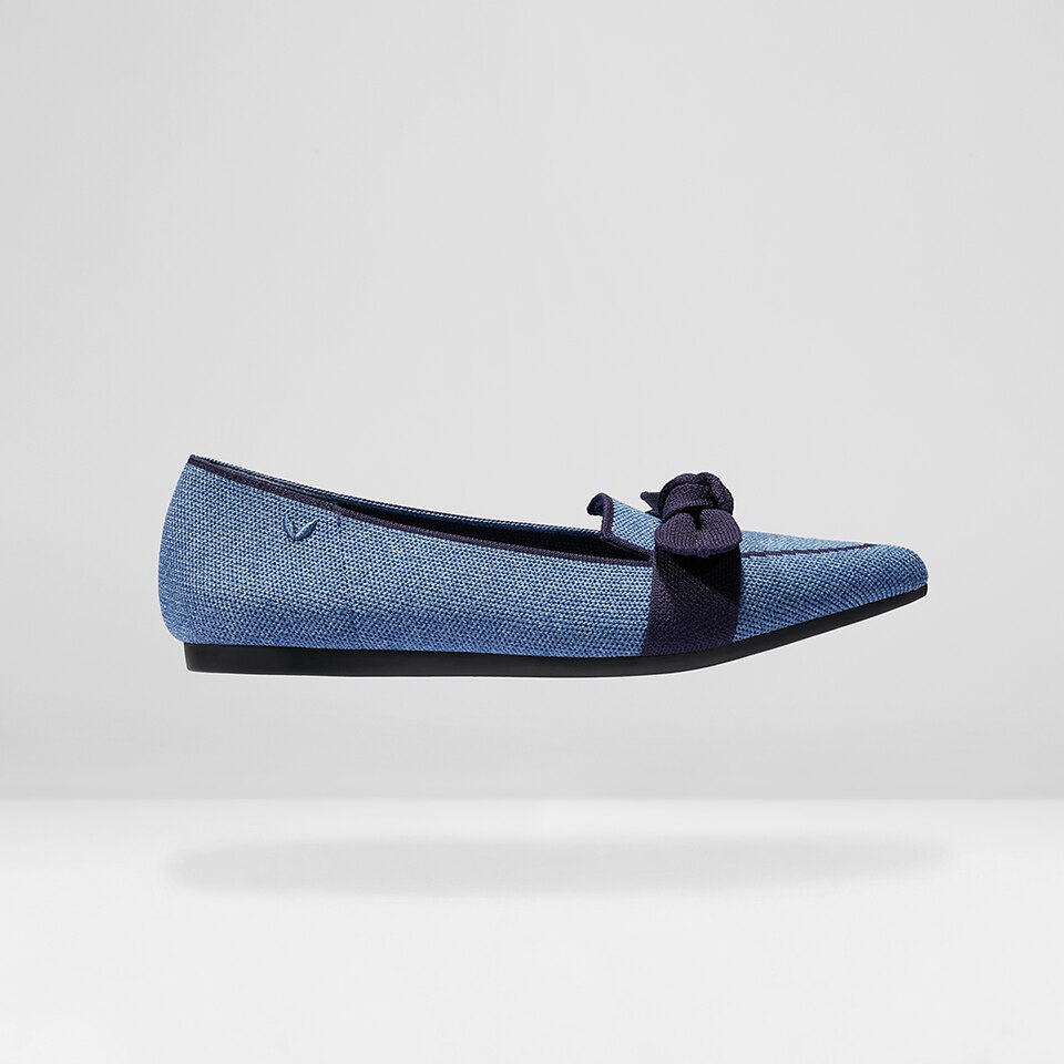 Michelle Pointed-toe Loafers in Denim Blue | Women's Sustainable, Washable and Stylish Shoes | VIVAIA