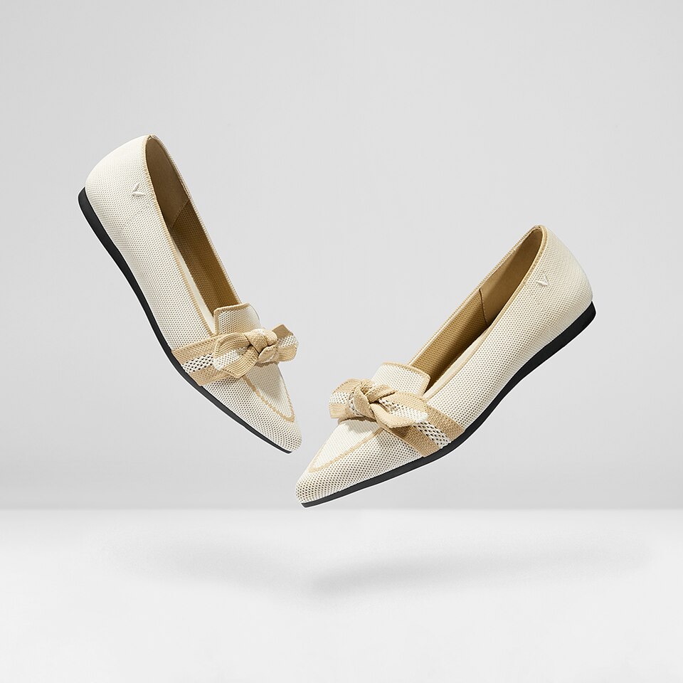 Michelle Pointed-toe Loafers in Cream Ivory | Women's Sustainable, Washable and Stylish Shoes | VIVAIA