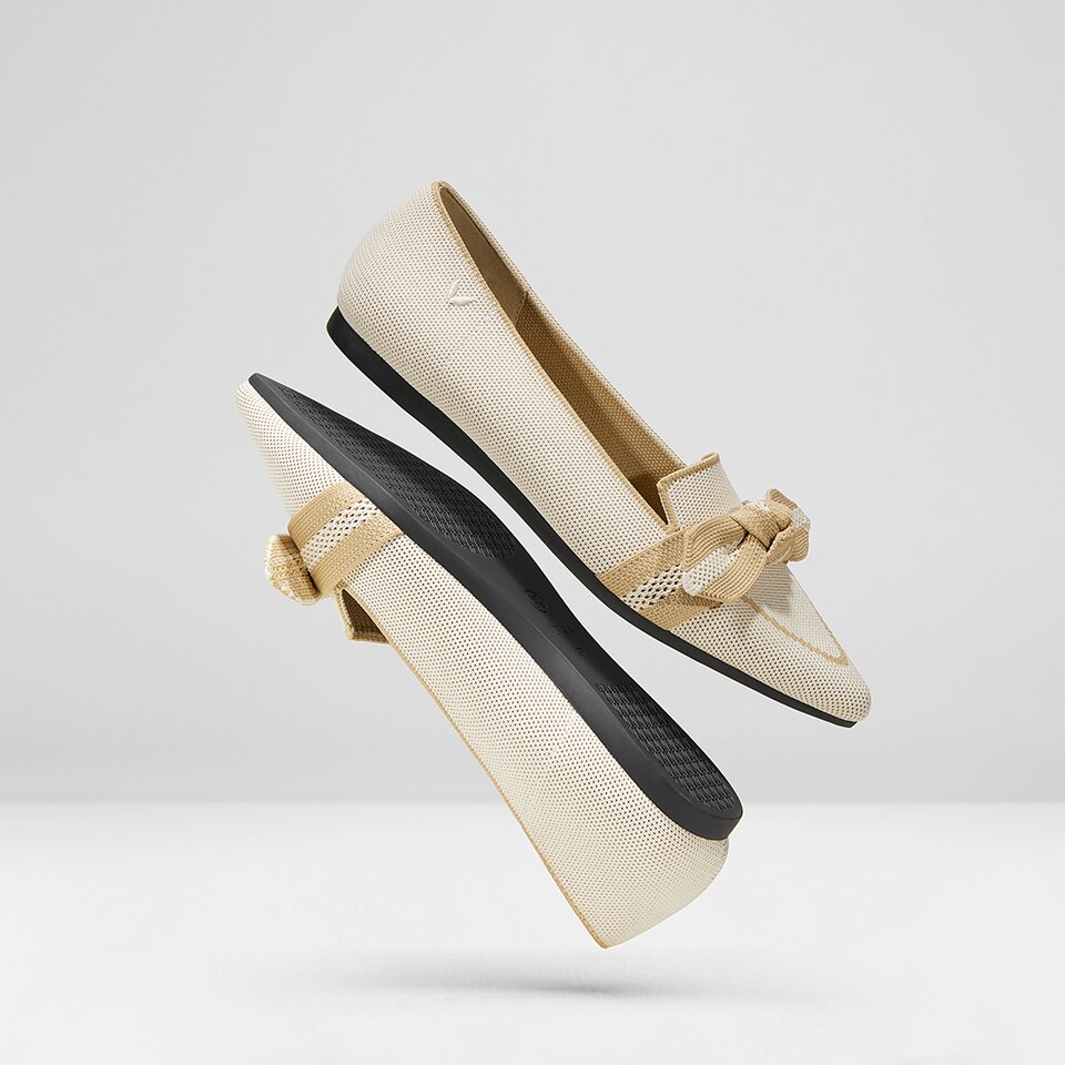 Michelle Pointed-toe Loafers in Cream Ivory | Women's Sustainable, Washable and Stylish Shoes | VIVAIA