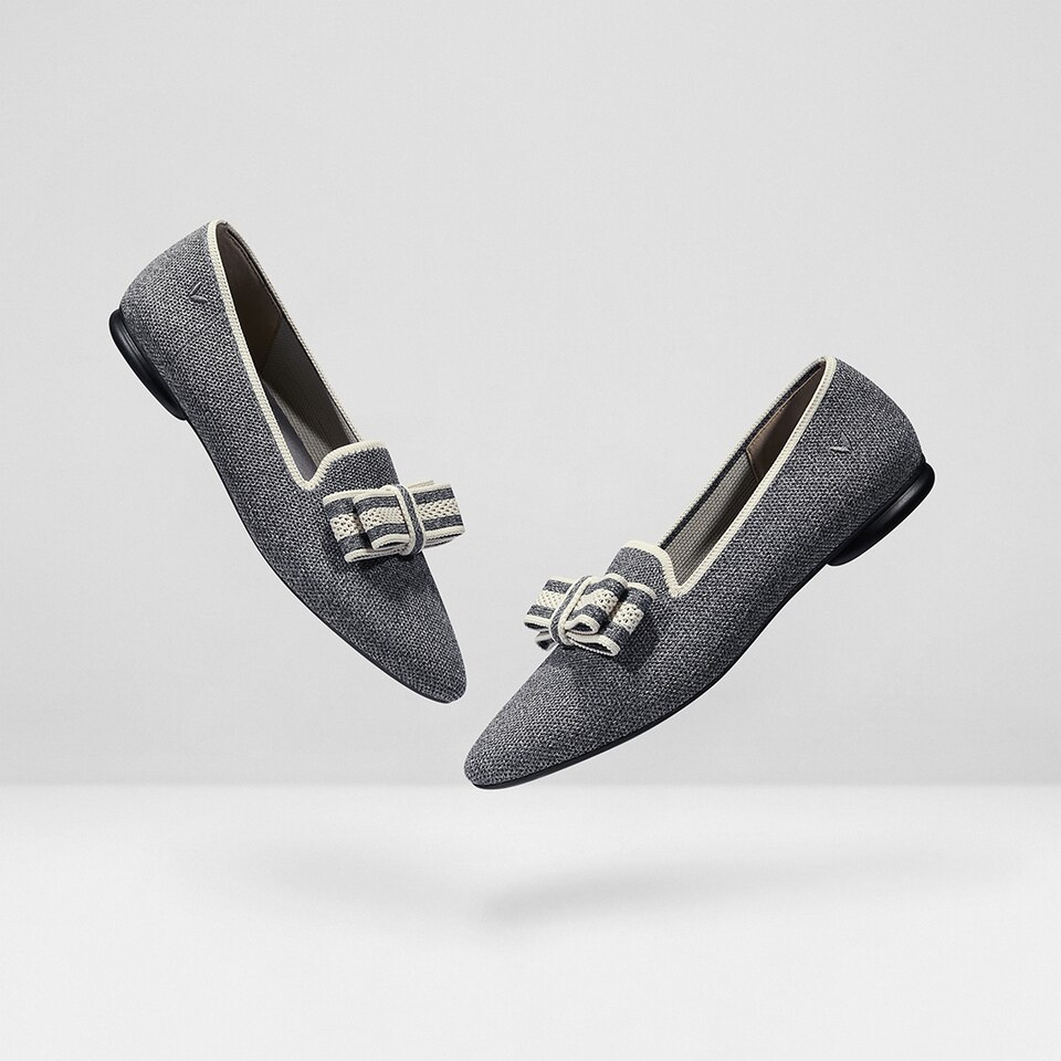 Nadine Round-toe Loafers in Rich Grey | Women's Sustainable, Washable and Stylish Shoes | VIVAIA