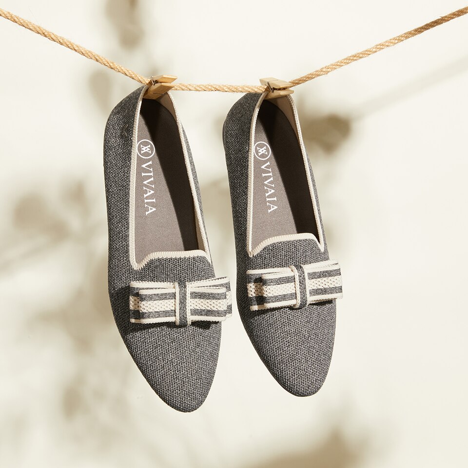 Nadine Round-toe Loafers in Rich Grey | Women's Sustainable, Washable and Stylish Shoes | VIVAIA