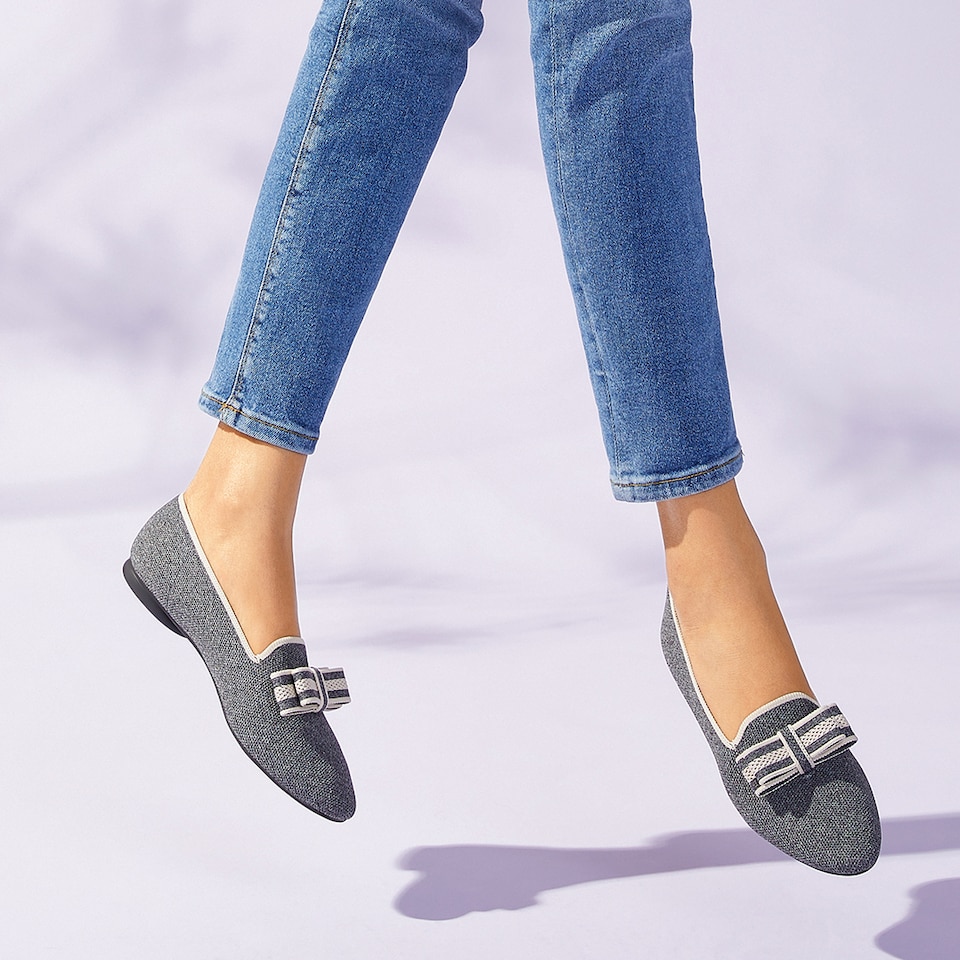 Nadine Round-toe Loafers in Rich Grey | Women's Sustainable, Washable and Stylish Shoes | VIVAIA