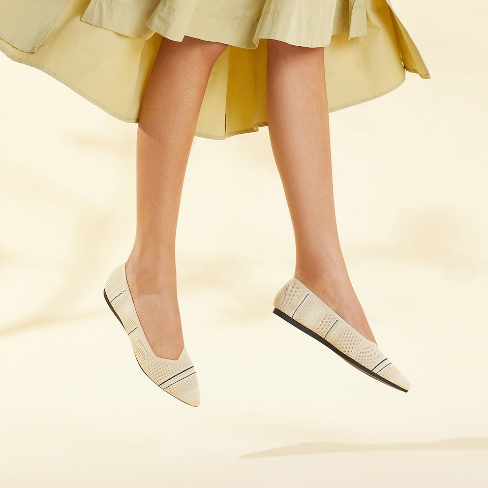 Avis Pointed-toe Flats in Black Khaki | Women's Sustainable, Washable and Stylish Shoes | VIVAIA