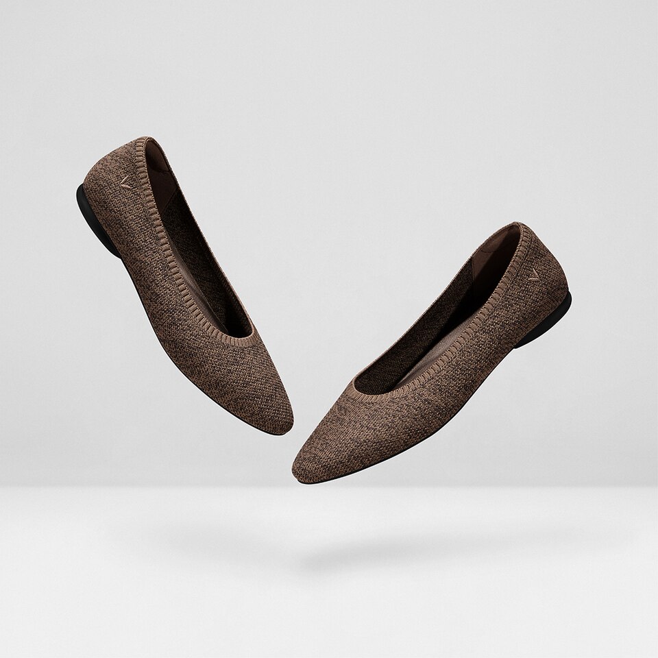 Tamia Round Toe Flats in Dapple Brown-Versatile & Comfy Women's Flat Shoes | VIVAIA