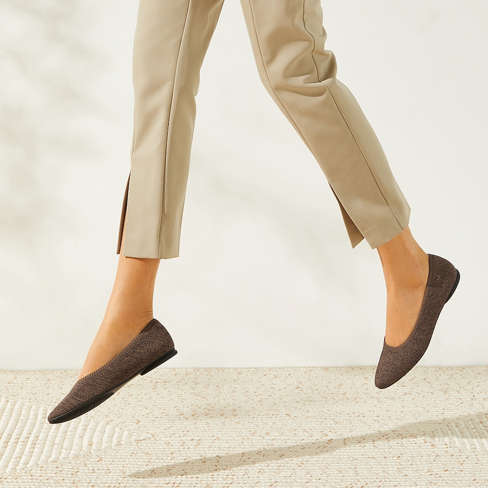 Tamia Round Toe Flats in Dapple Brown-Versatile & Comfy Women's Flat Shoes | VIVAIA