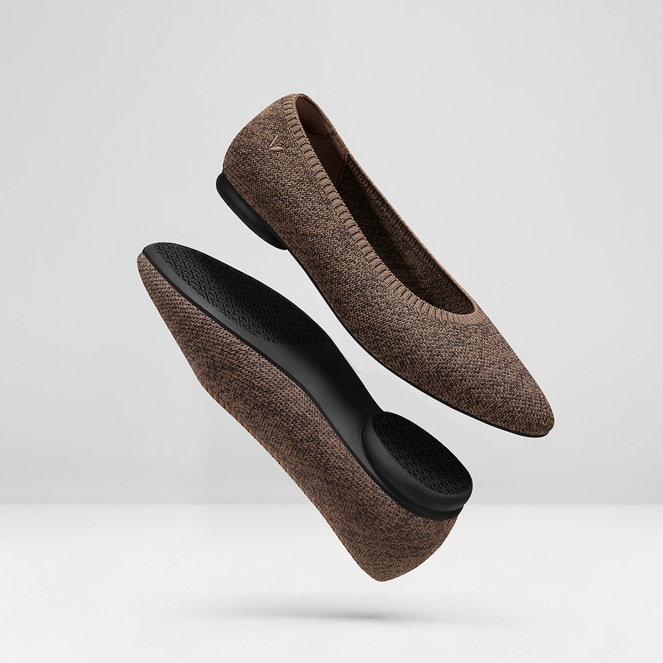 Tamia Round Toe Flats in Dapple Brown-Versatile & Comfy Women's Flat Shoes | VIVAIA