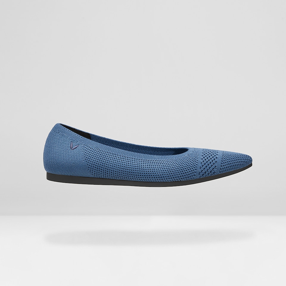 Amy Pointed-Toe Ballet Flats in Marine Blue | Women's Sustainable, Washable and Stylish Shoes | VIVAIA