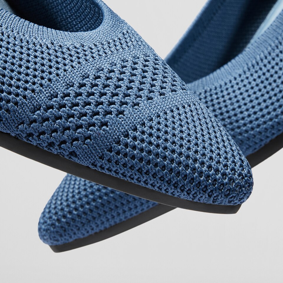 Amy Pointed-Toe Ballet Flats in Marine Blue | Women's Sustainable, Washable and Stylish Shoes | VIVAIA