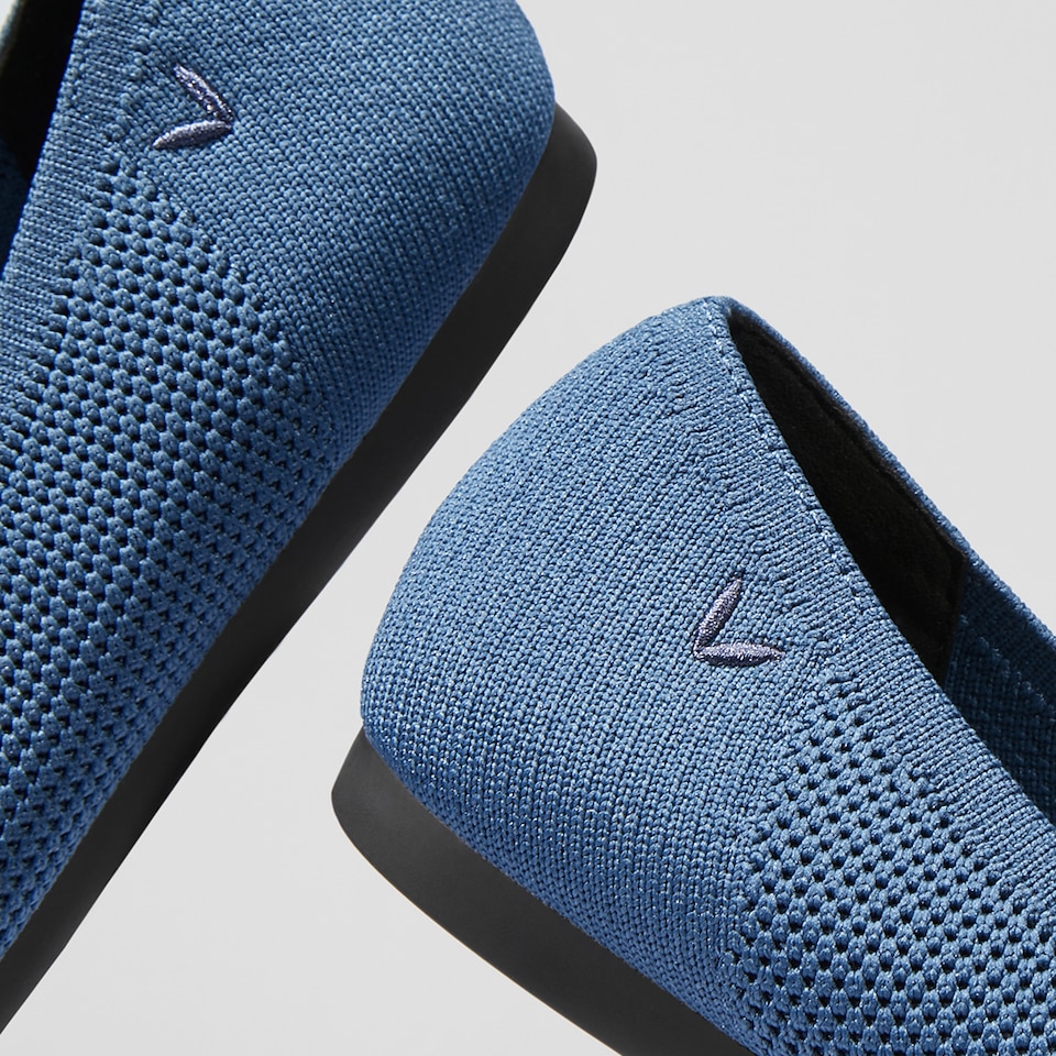 Amy Pointed-Toe Ballet Flats in Marine Blue | Women's Sustainable, Washable and Stylish Shoes | VIVAIA