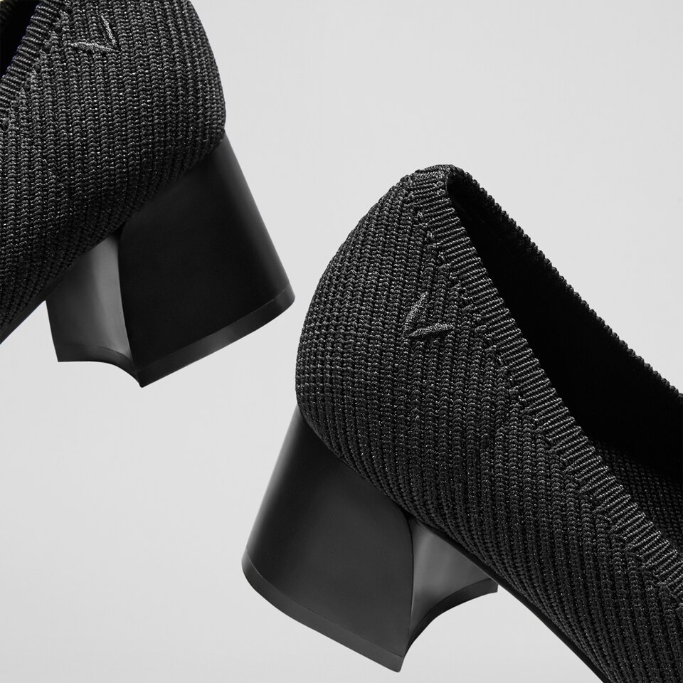 Melody Square-toe Heels in Solid Black | Women's Shoes | VIVAIA