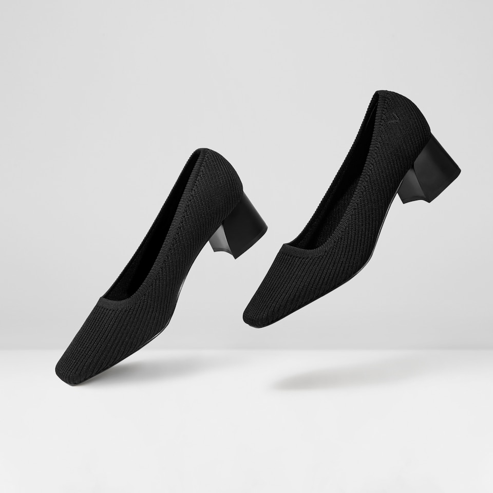 Melody Square-toe Heels in Solid Black | Women's Shoes | VIVAIA