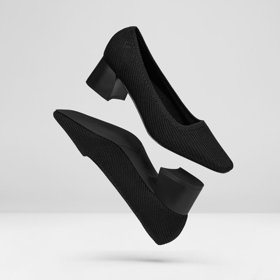 Melody Square-toe Heels in Solid Black | Women's Shoes | VIVAIA