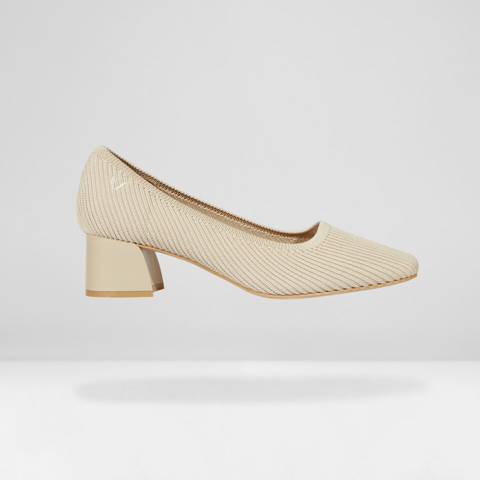 Melody Square-toe Heels in Cream Ivory | Women's Sustainable and Stylish Shoes | VIVAIA