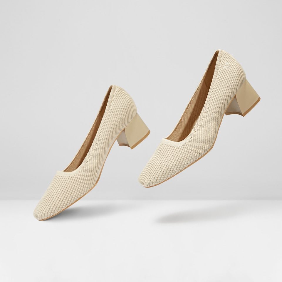 Melody Square-toe Heels in Cream Ivory | Women's Sustainable and Stylish Shoes | VIVAIA