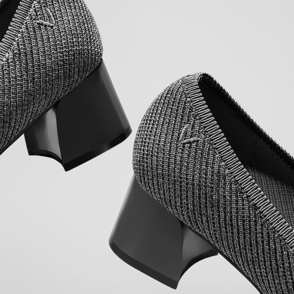 Melody Square-toe Heels in Rich Grey | Women's Sustainable and Stylish Shoes | VIVAIA