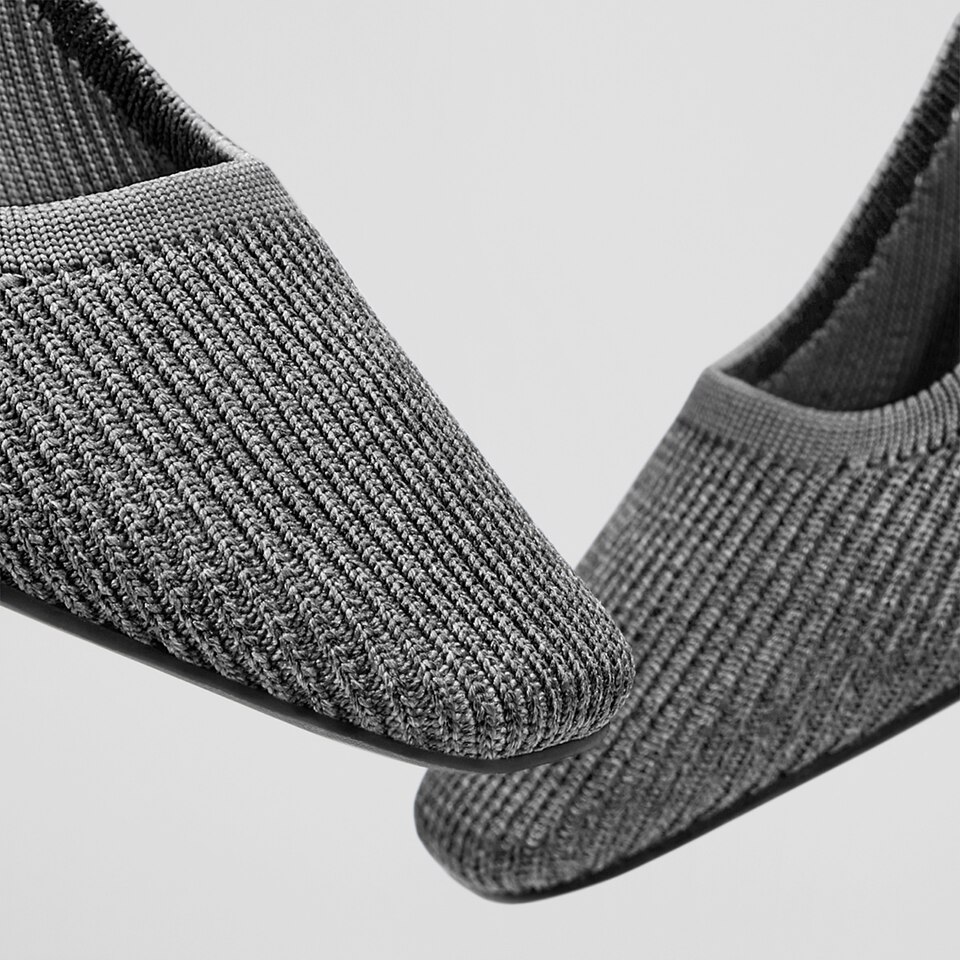Melody Square-toe Heels in Rich Grey | Women's Sustainable and Stylish Shoes | VIVAIA