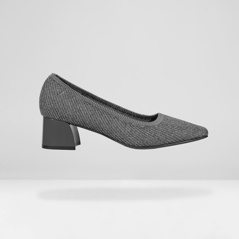 Melody Square-toe Heels in Rich Grey | Women's Sustainable and Stylish Shoes | VIVAIA