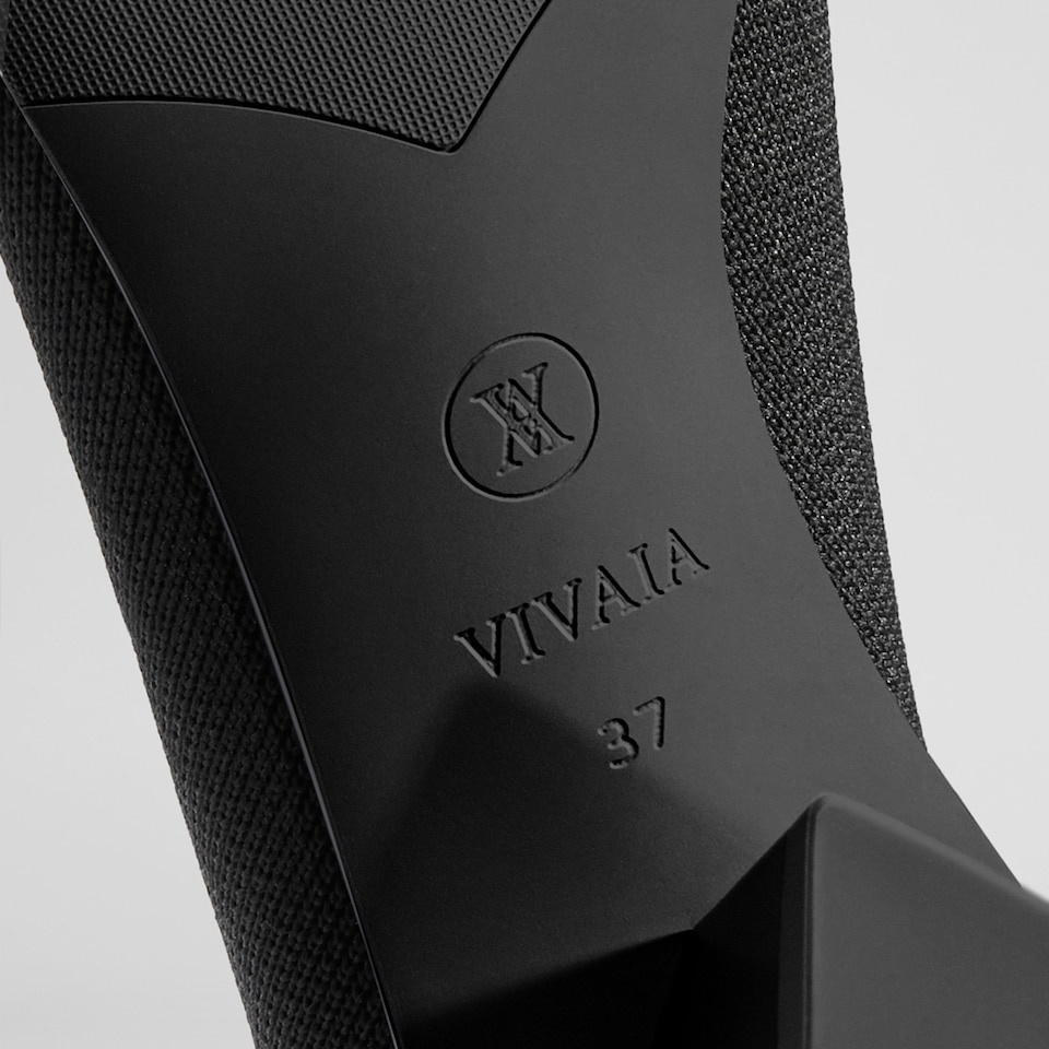 Titli Pointy Bow Heels in Deep Ebony | Women's Sustainable and Stylish Black Shoes | VIVAIA