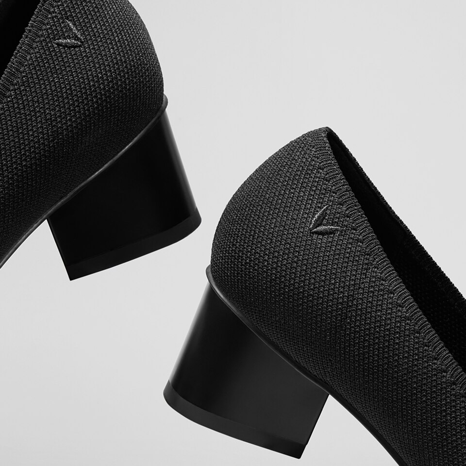 Titli Pointy Bow Heels in Deep Ebony | Women's Sustainable and Stylish Black Shoes | VIVAIA