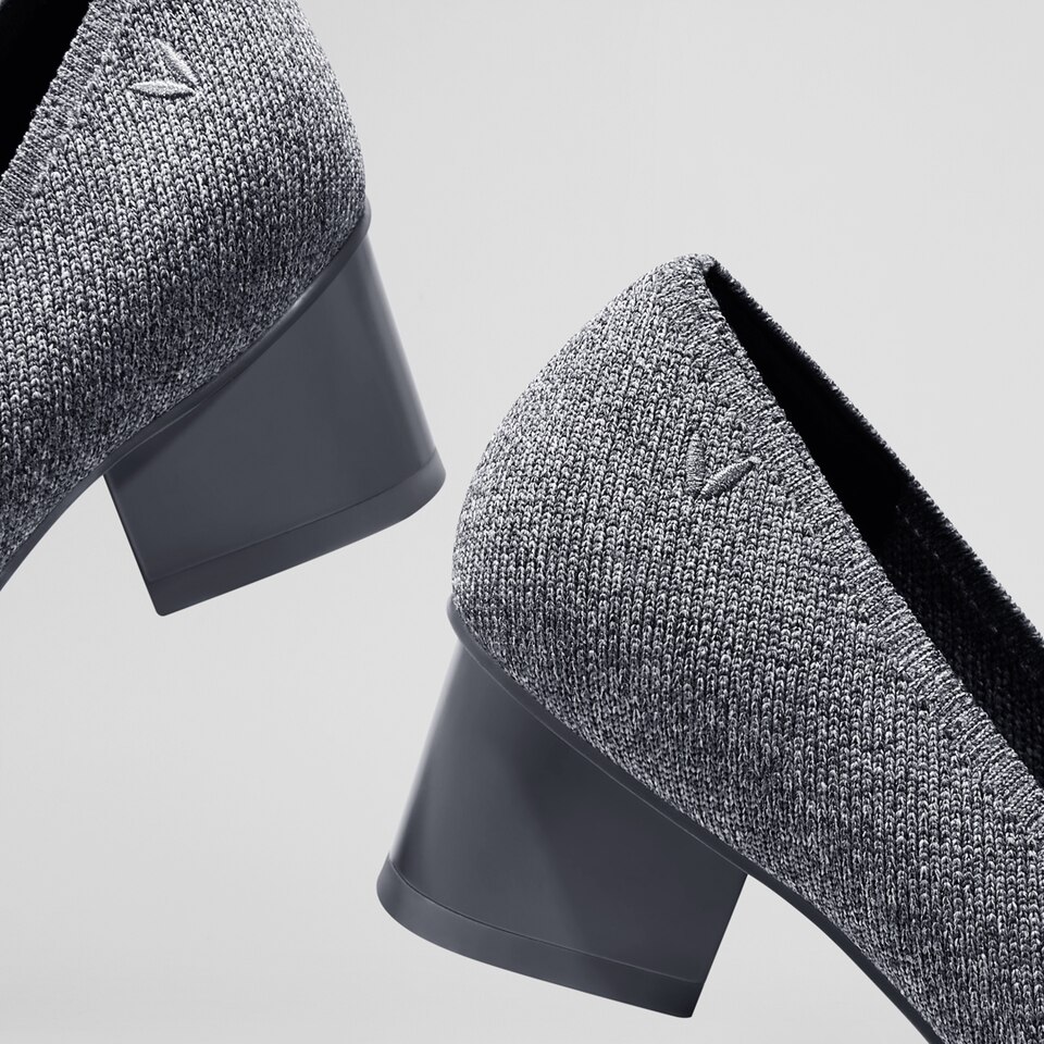 Titli Pointy Bow Heels in Silver Grey | Women's Sustainable and Stylish Shoes | VIVAIA