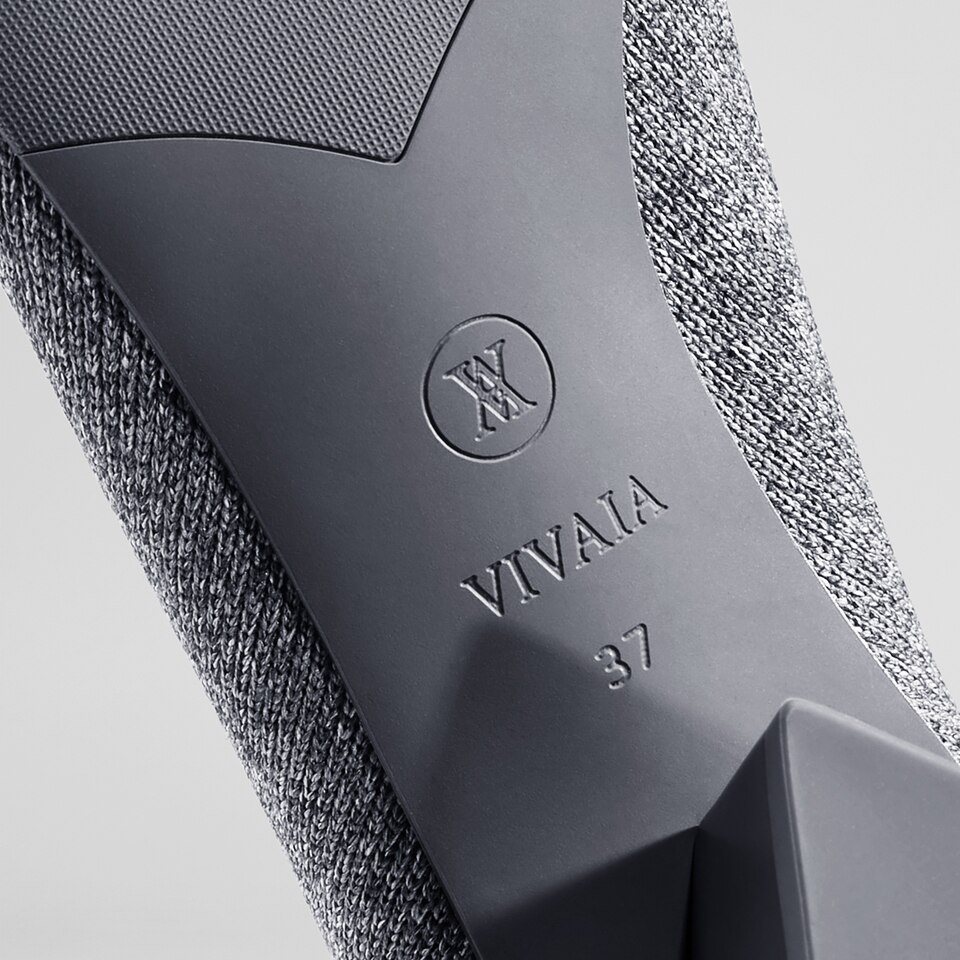 Titli Pointy Bow Heels in Silver Grey | Women's Sustainable and Stylish Shoes | VIVAIA