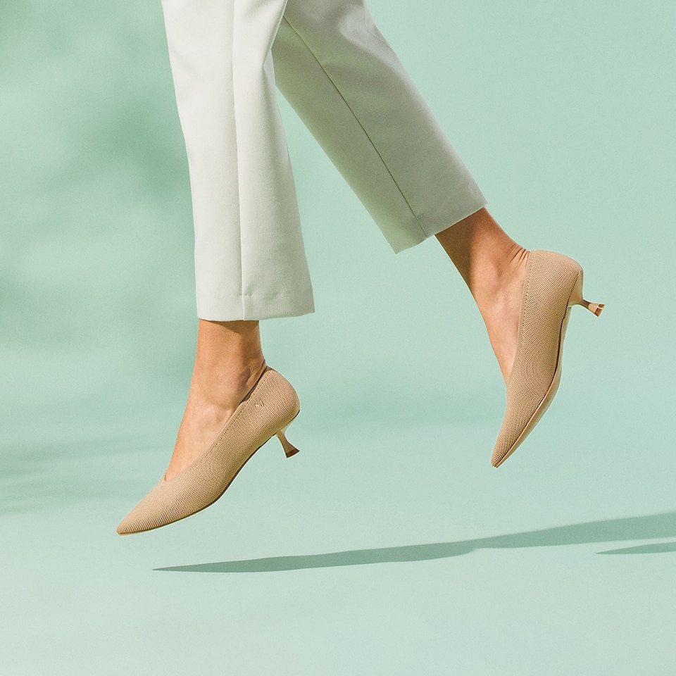 Women's Sustainable, Washable & Comfortable Kitten Heels | Gray | VIVAIA.CO