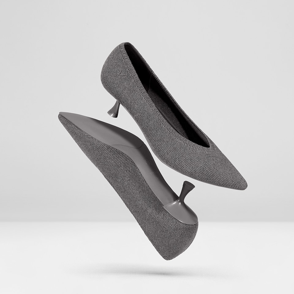 Women's Sustainable, Washable & Comfortable Kitten Heels | Gray | VIVAIA.CO