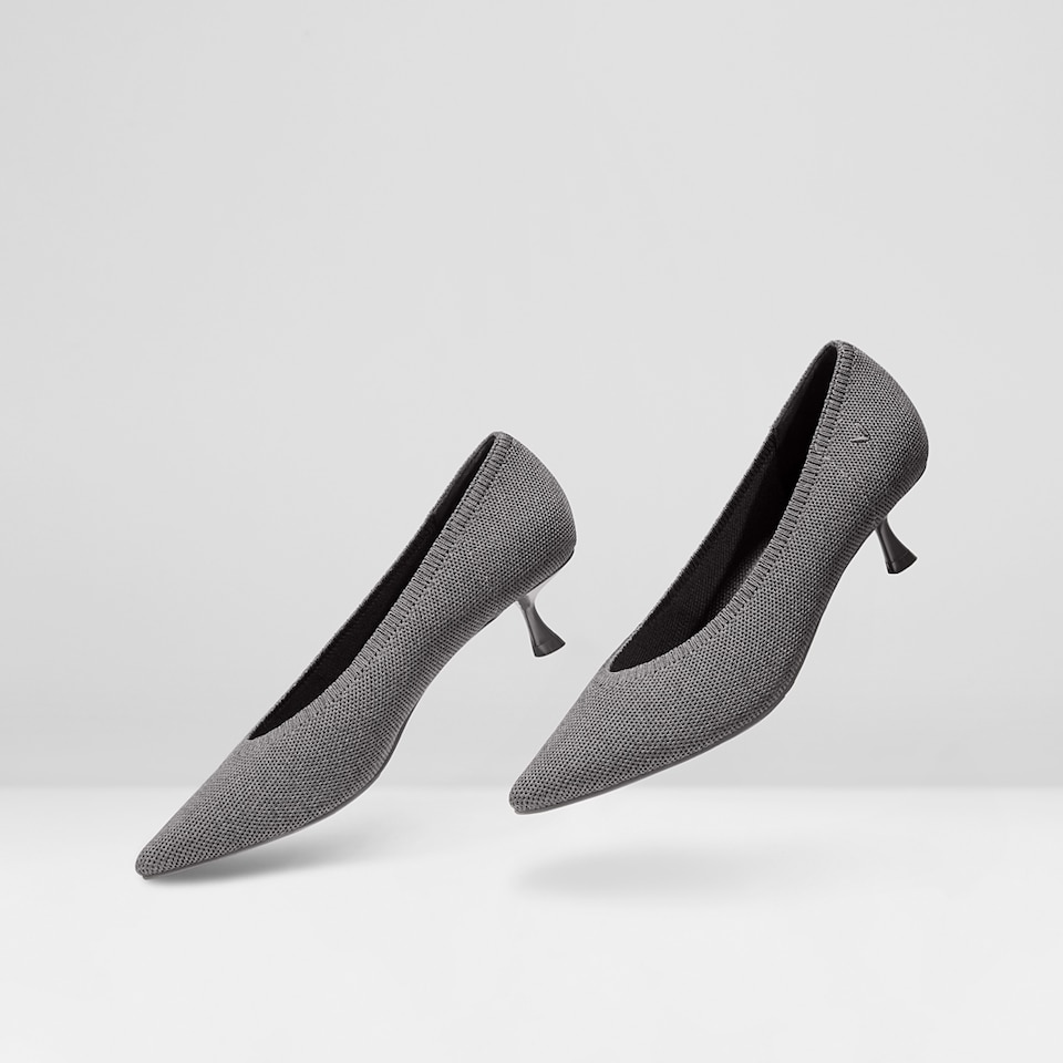 Women's Sustainable, Washable & Comfortable Kitten Heels | Gray | VIVAIA.CO